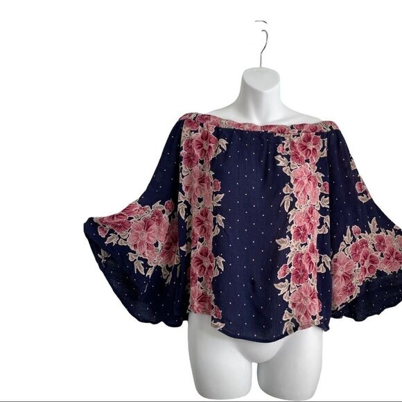 Francesca Floral Polka Dot Off Shoulder Batwing Top - Picture 14 of 16
